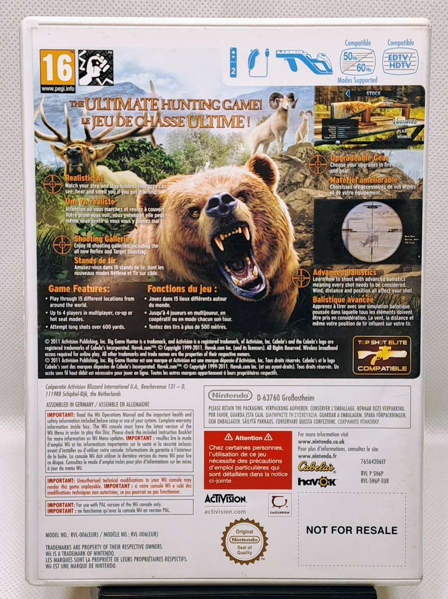 Cabela's Big Game Hunter (2012) Top Shot Elite for Nintendo Wii (Includes Game)