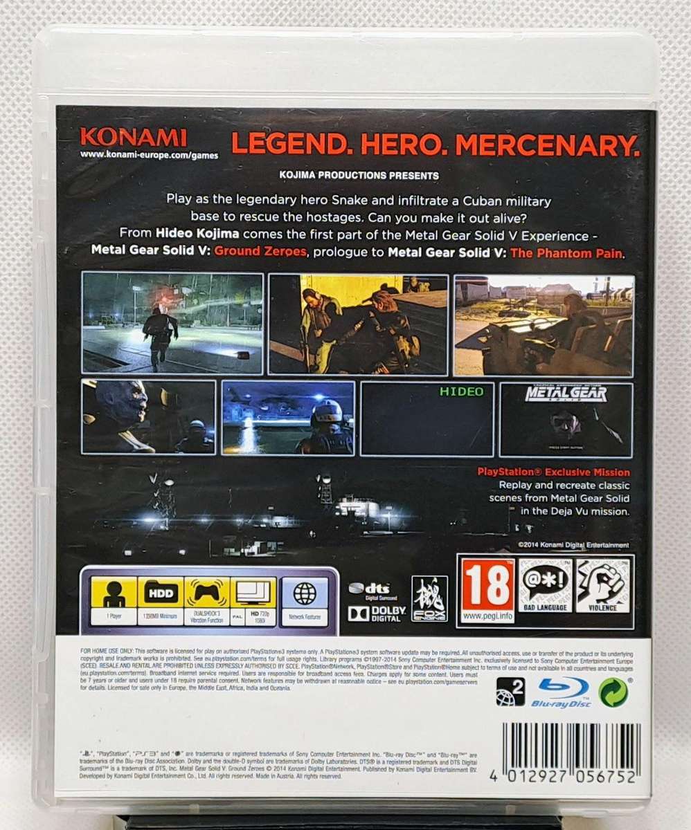Metal Gear Solid V: Ground Zeroes - Sony PlayStation 3 / PS3 Game