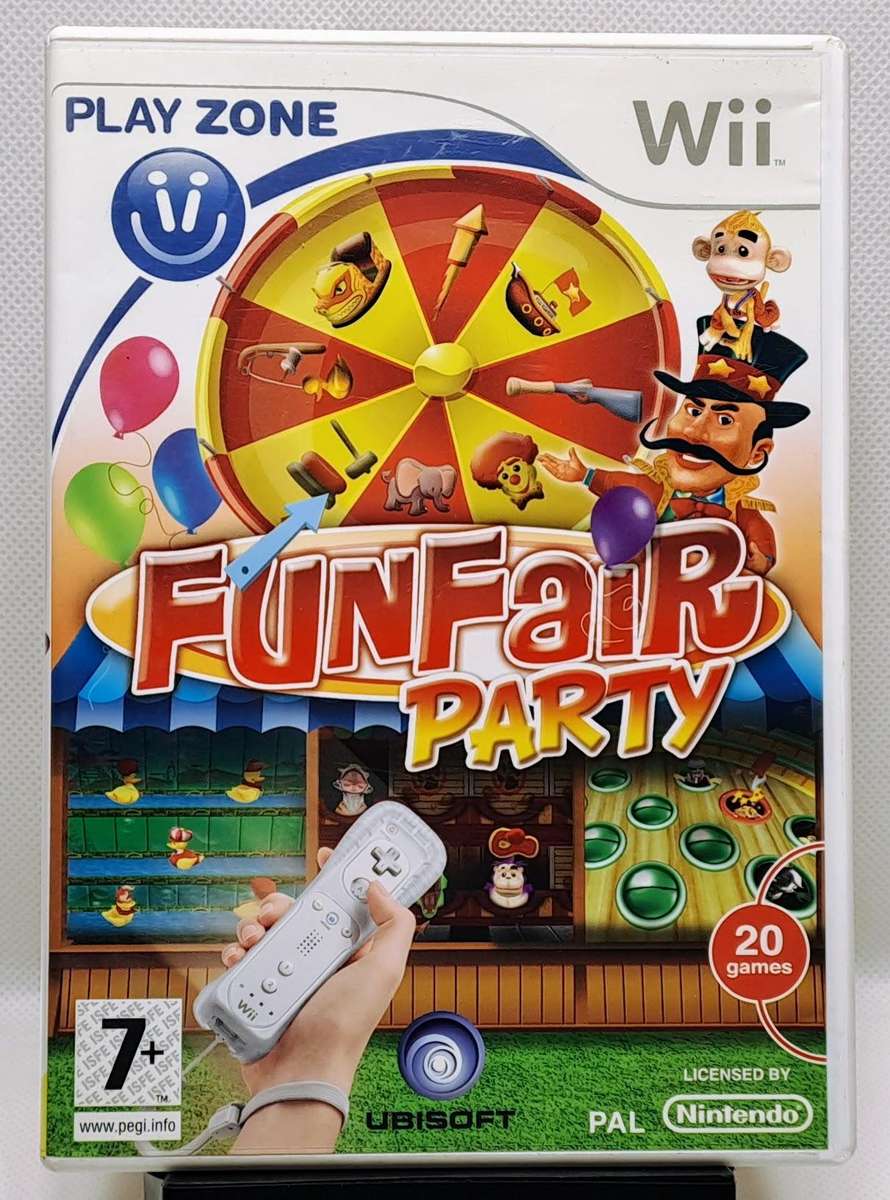 Nintendo Wii (Black & White) Console - WiiSports HDMI Bundle + FunFair Party Game