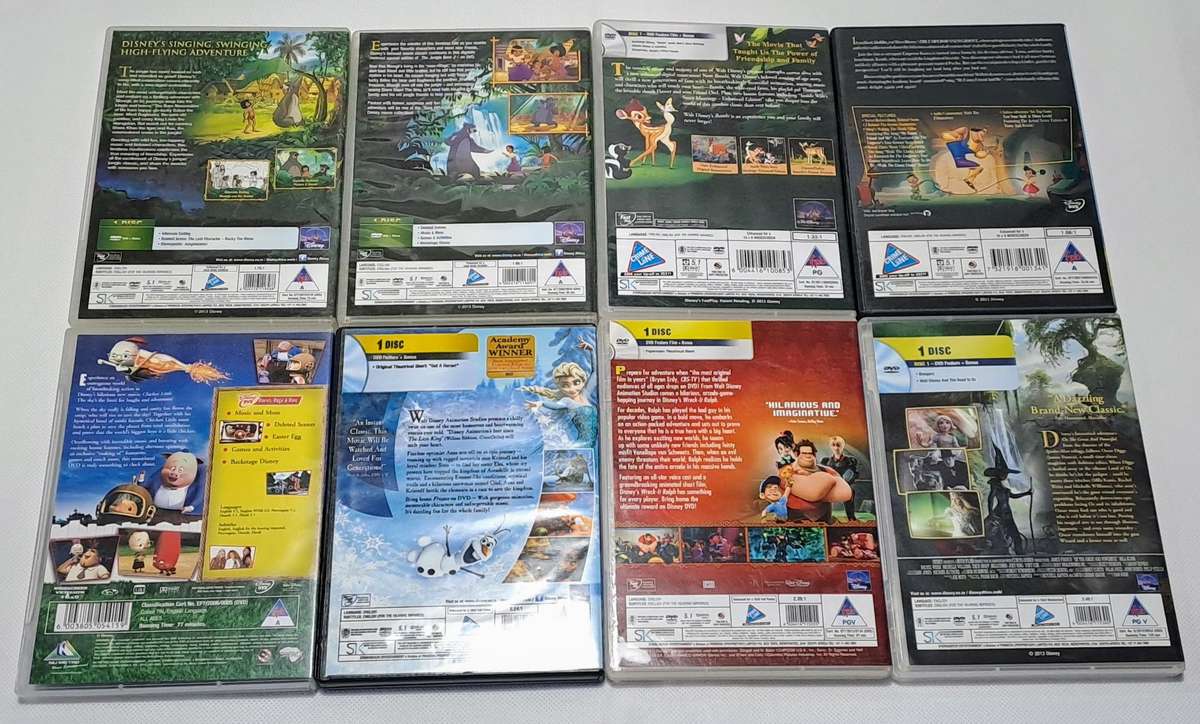 Disney Family DVD Collection  8 Movie Bundle (Frozen, Bambi, Wreck-It Ralph & More)