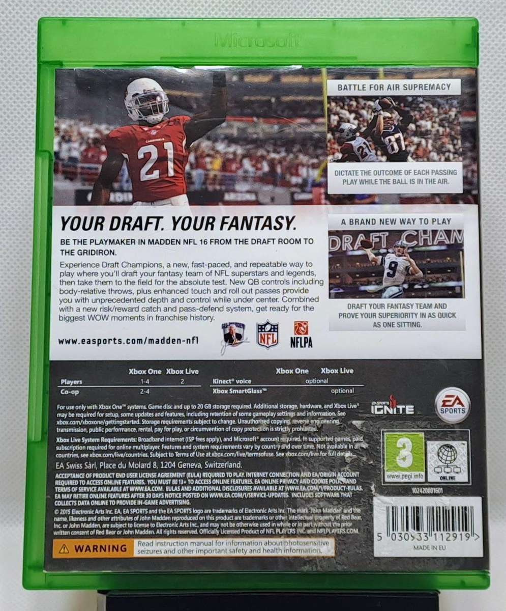 Xbox One Sports Game Bundle  FIFA 15, Madden NFL 16 & NBA 2K14 (Good Condition, Cases Damaged)