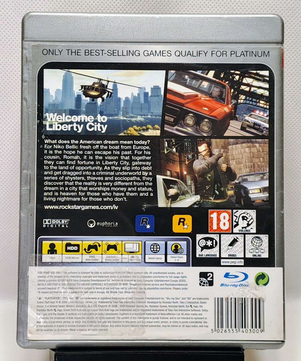 Grand Theft Auto IV (GTA 4) - Sony PlayStation 3 / PS3 Game (Platinum)