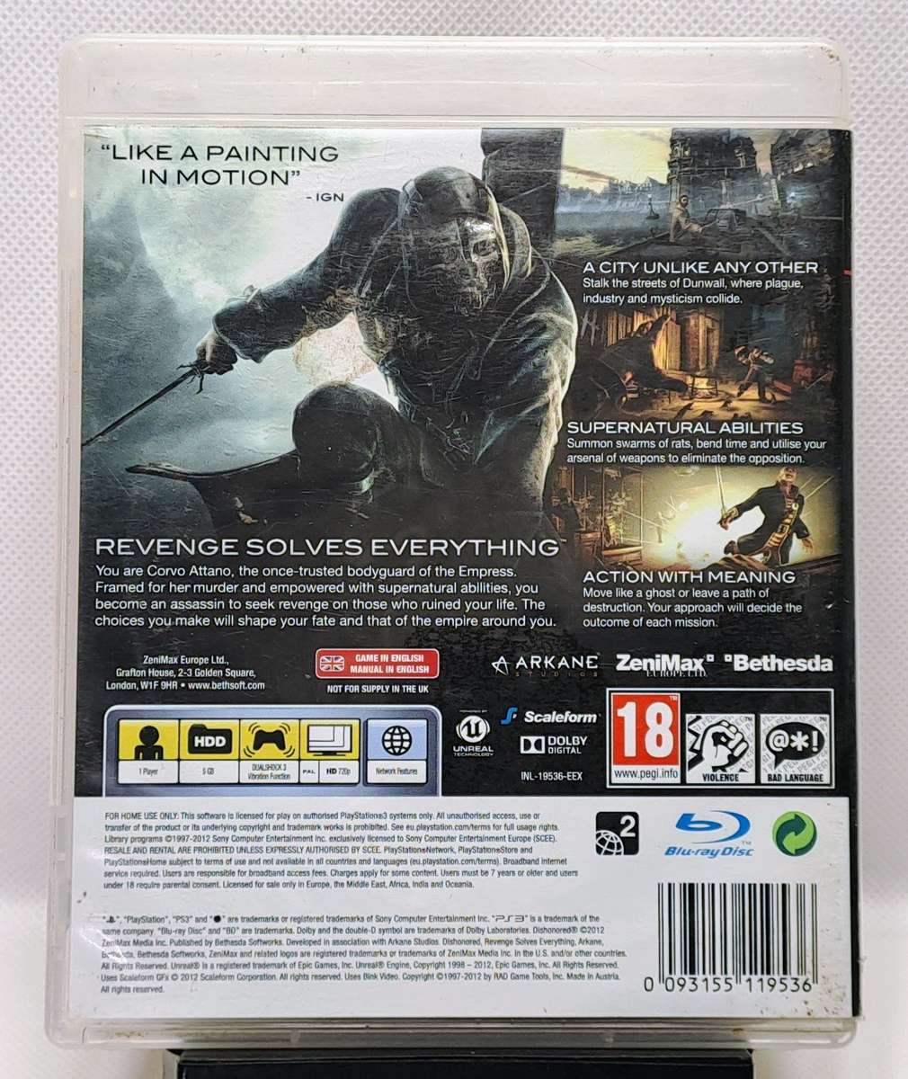 Dishonored - Sony PlayStation 3 / PS3 Game