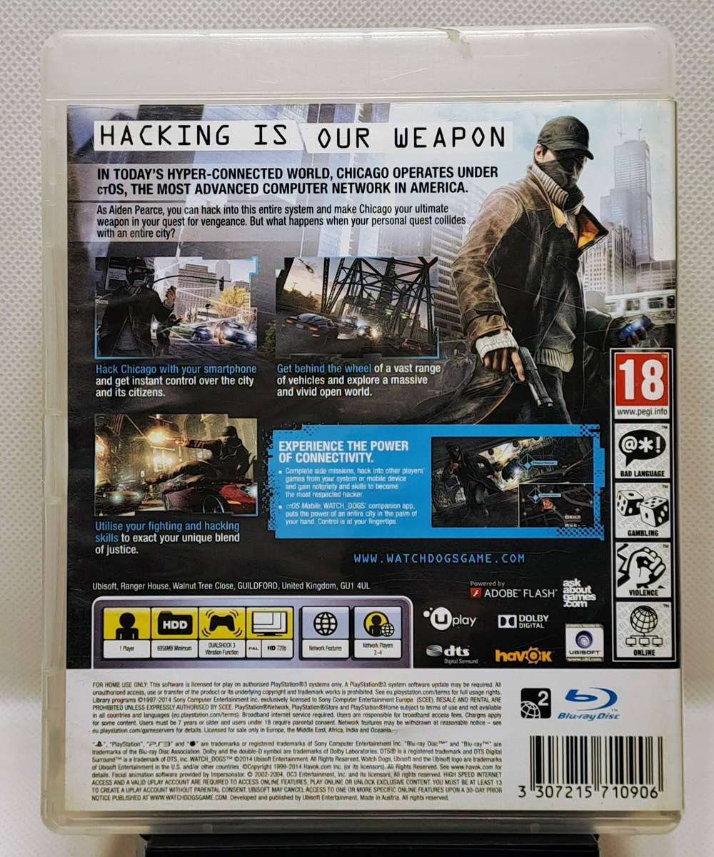 Watchdogs (Watch_Dogs) - Sony PlayStation 3 / PS3 Game