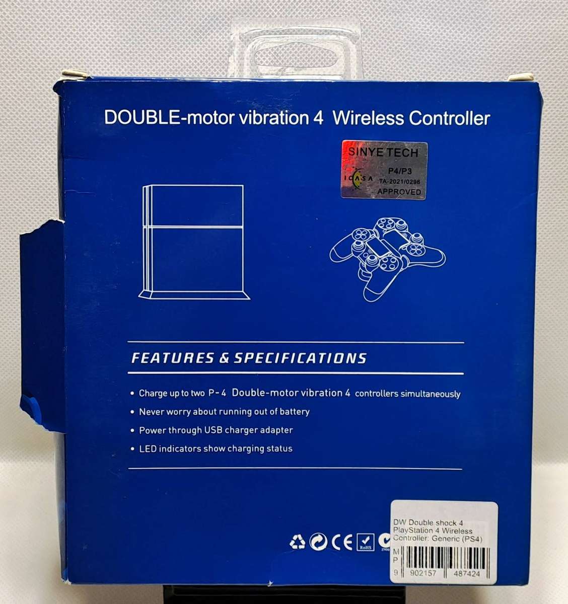 Double-Motor Vibration 4 Wireless Gamepad / Controller for PS4 (Black)