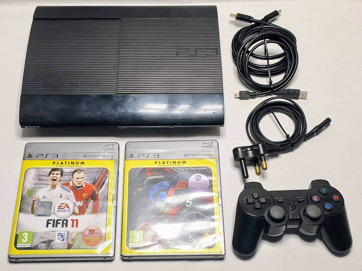 Sony PlayStation 3 / PS3 Super Slim Console (500GB)(CECH-4303A) with Controller & Games
