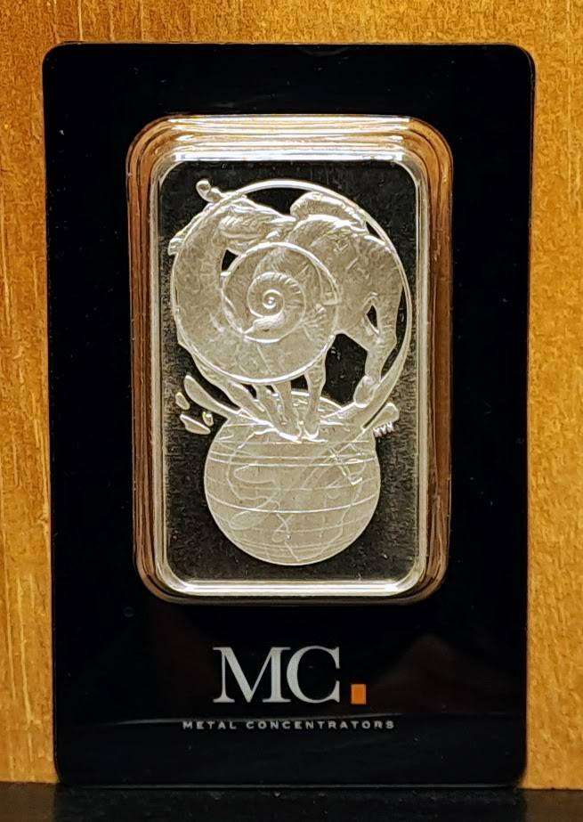 Metal Concentrators (MetCon) Spiral of Life 100g (100 grams) Fine Silver Bar (999.9 Ag)