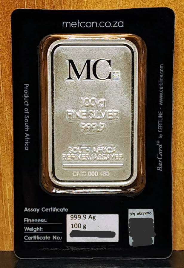 Metal Concentrators (MetCon) Spiral of Life 100g (100 grams) Fine Silver Bar (999.9 Ag)