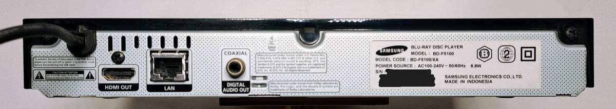 Samsung BD-F5100 Blu-ray Disc Player