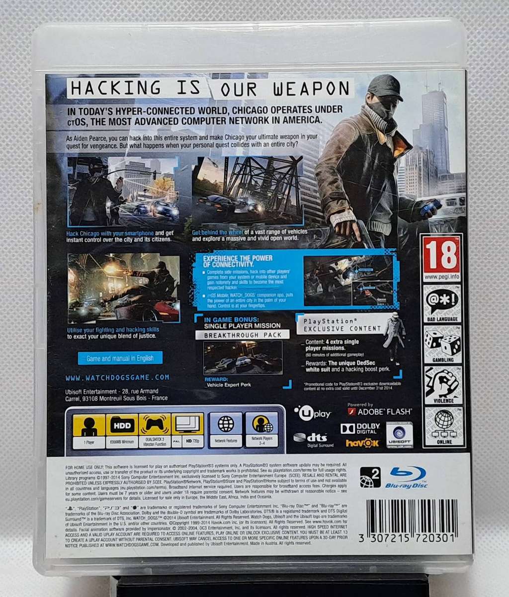 Watchdogs (Watch_Dogs) - Sony PlayStation 3 / PS3 Game