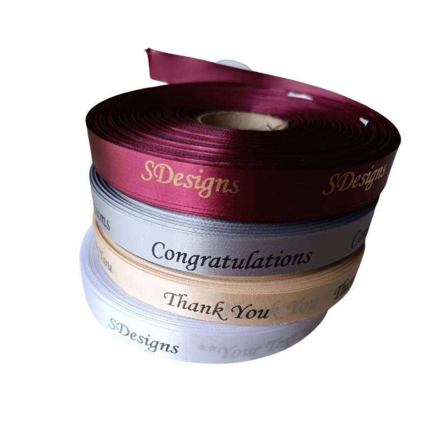 Custom Satin Ribbon 15mm x 10m | Personalized Printing for Gifts, Packaging & Branding