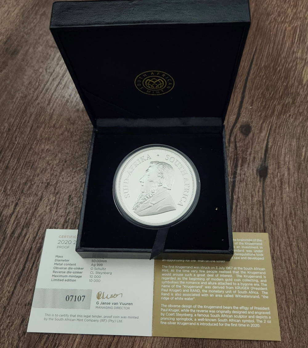 2020  2oz silver krugerrand proof