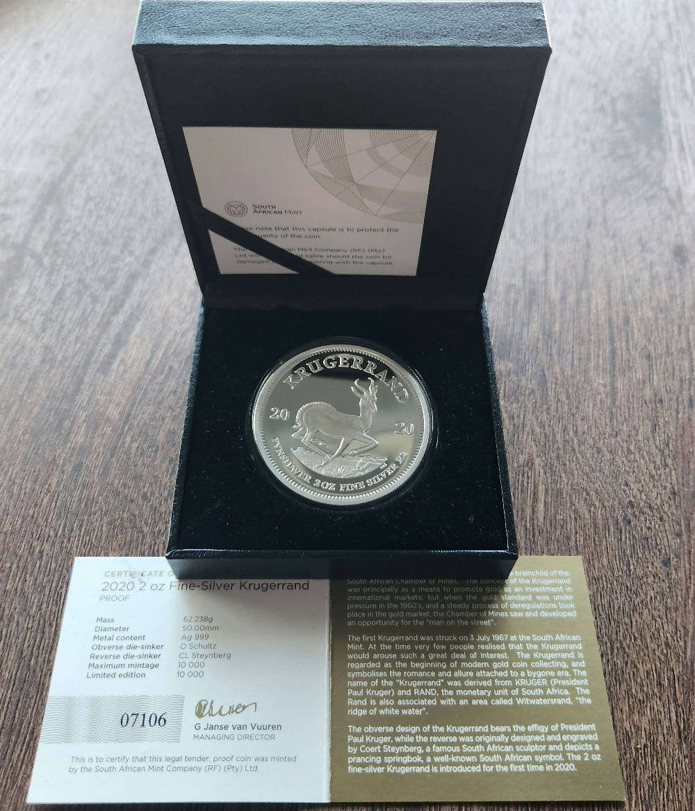 2020 silver krugerrand proof 2oz