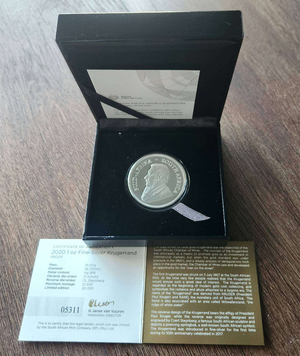 2020 1oz silver krugerrand proof