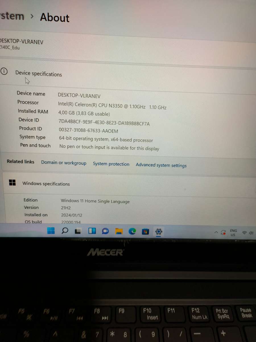 Mercer celeron laptop