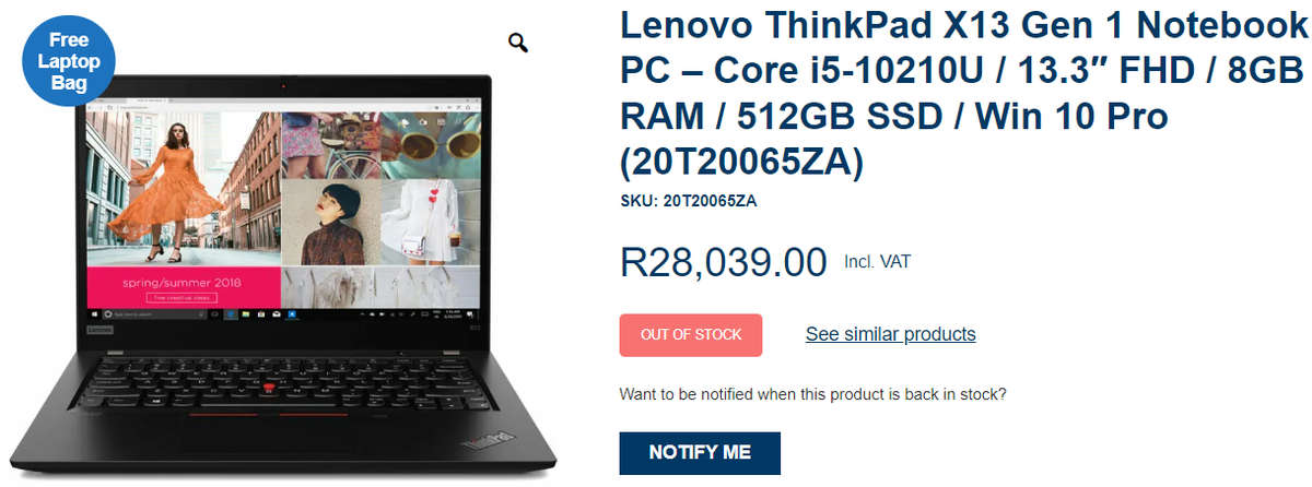 Lenovo Thinkpad X13 Gen 1 | 10th Gen i5, 16GB RAM, 256SSD, FHD