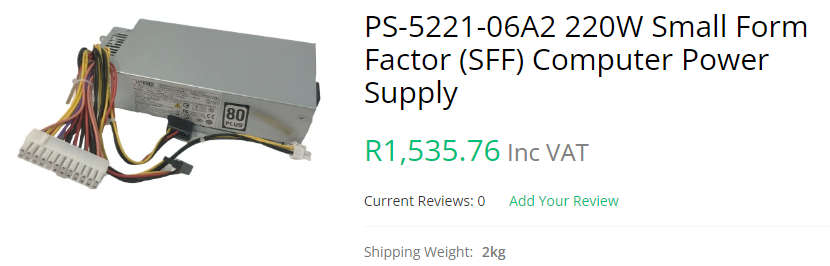 HP 250W Small Form Factor (SFF) power supply ,compatible with HP Pro/EliteDesk 400, 600, 800 G3/G4