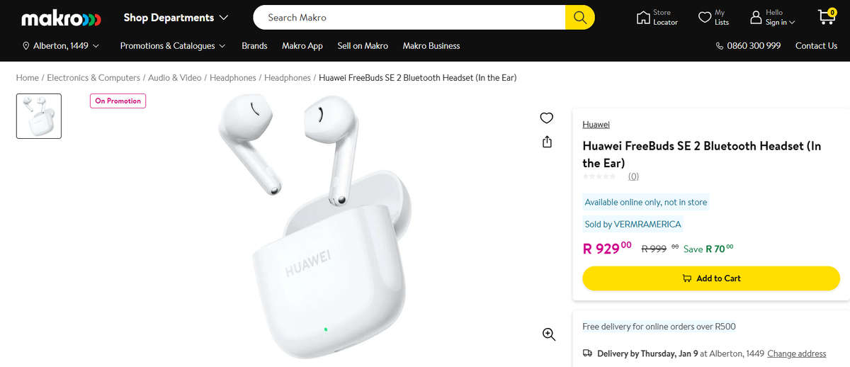 Huawei FreeBuds SE 2 Bluetooth Headset (In the Ear) | Brand New Sealed