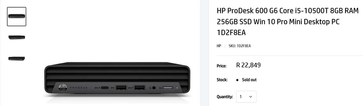HP ProDesk 400 G6 Desktop Mini PC | Intel Core i5-10500T ,8GB DDR4 RAM, 256GB SSD | Bargain