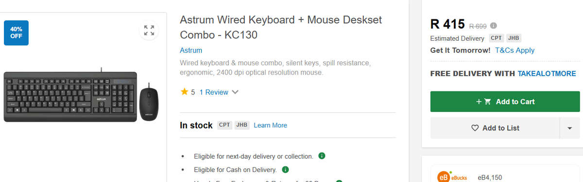 Astrum keyboard & mouse set | KC130
