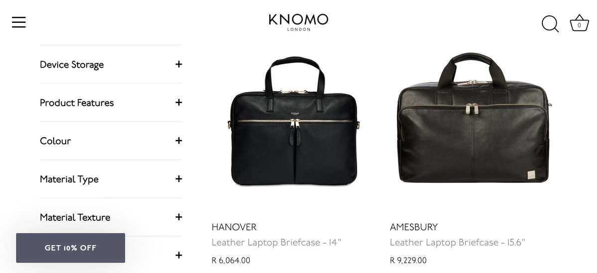 Knomo laptop bag k621966 with shoulder straps
