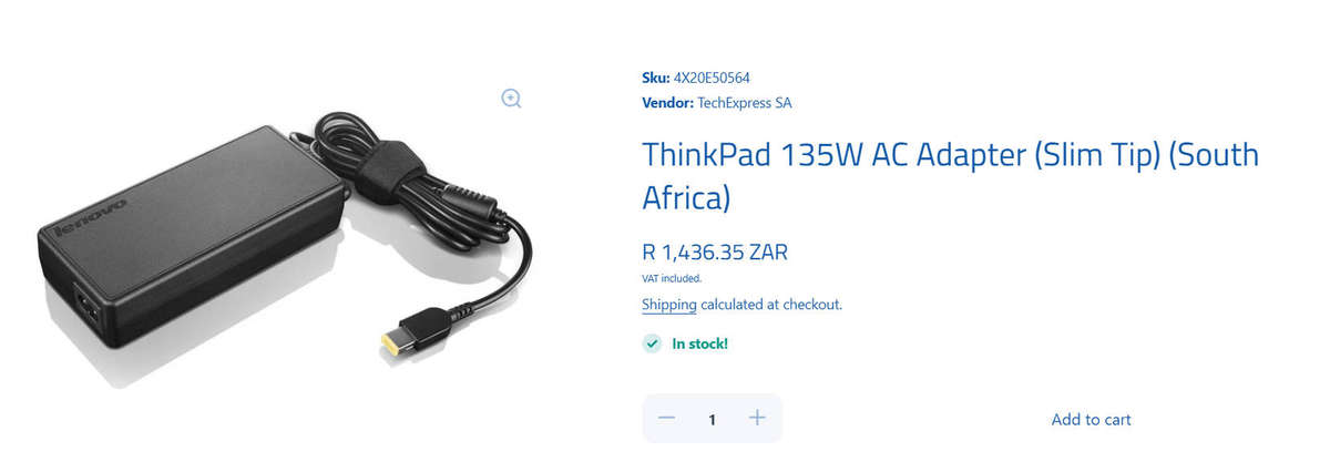 Lenovo ThinkPad 135W AC Adapter (Slim Tip)
