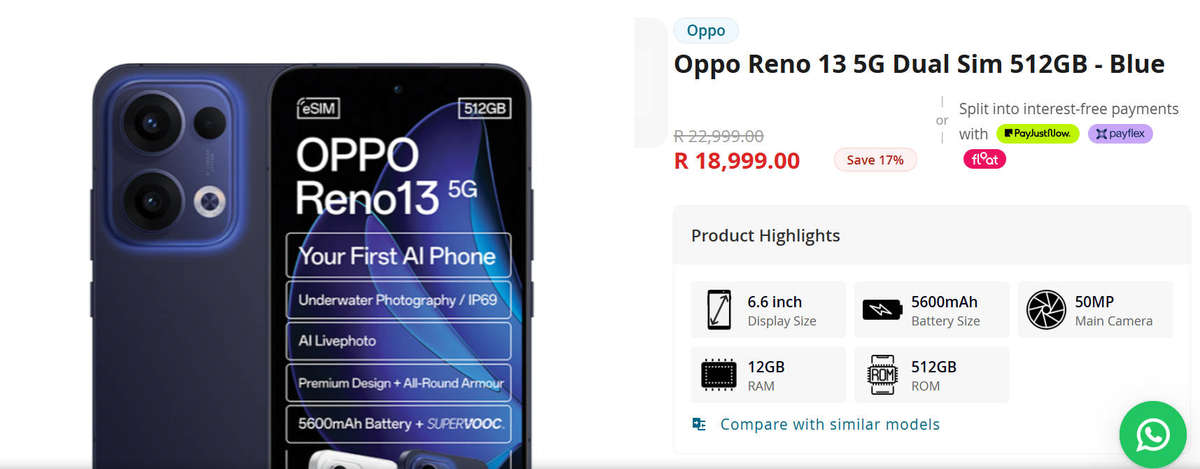 Oppo Reno 13 5G | 12GB Ram, 512GB, Dual SIM Smartphone