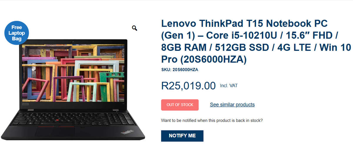 Lenovo Thinkpad T15 | 10th Gen i5, 8GB RAM, 512GB SSD, FHD | Bargain Buy