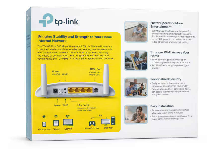 TP-Link TD-W8961N 4 Port ADSL Router
