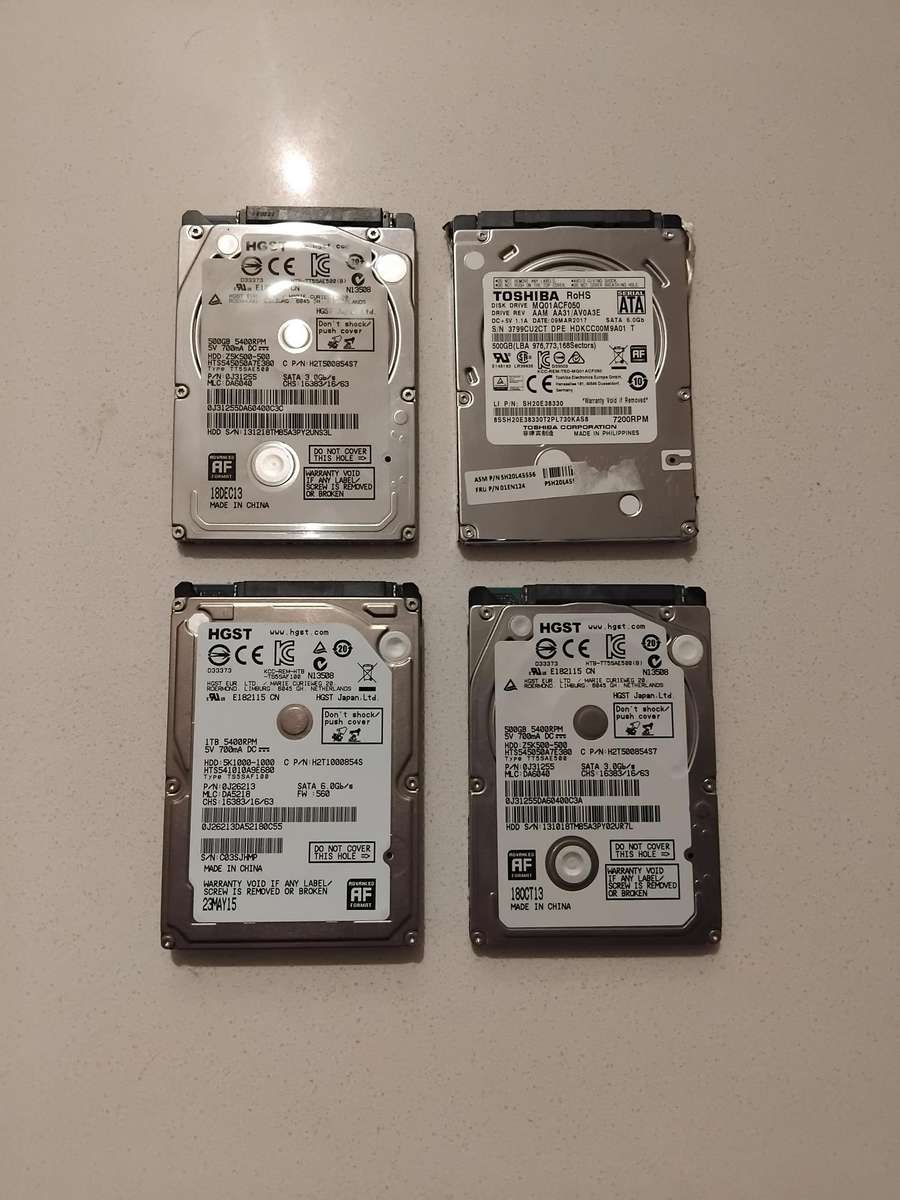 Bundle of 4 2.5" SATA HDDs