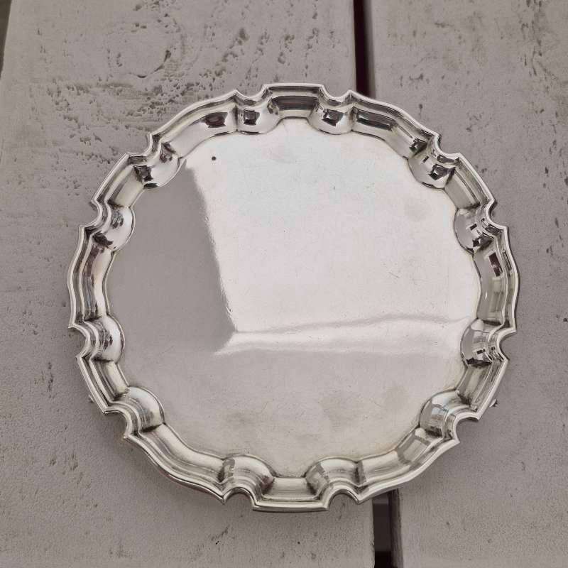 Antique Solid Sterling Silver Sauce Boat & Matching Tray (Birmingham, 1951)