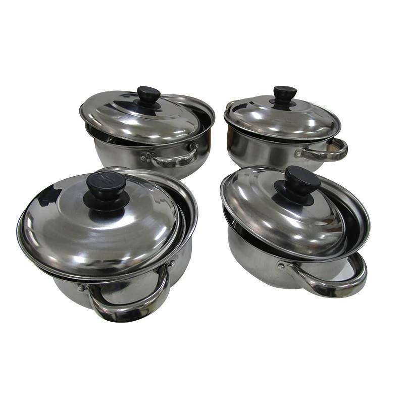 8 Piece Cookware Pot Set with Stainless steel lids, 18cm, 20cm, 22cm and 24cm