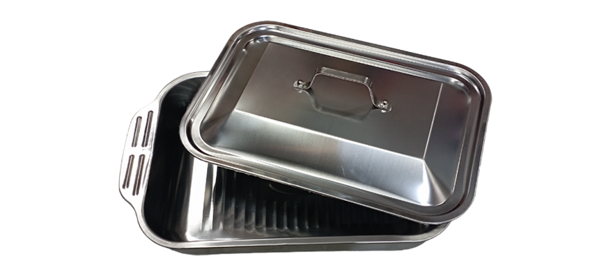 Multi-purpose Dish, Oven Pan with Lid, Braai Roasting Pan with lid, 41x24x5 cm