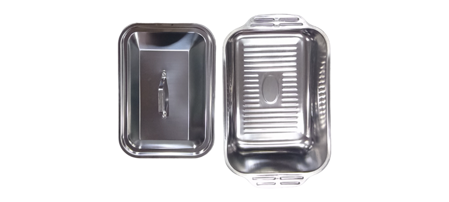 Multi-purpose Dish, Oven Pan with Lid, Braai Roasting Pan with lid, 41x24x5 cm