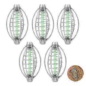 5pc Fishing Bait Cage, Spring Fishing bait cage holder, fishing thrower with lead thrower