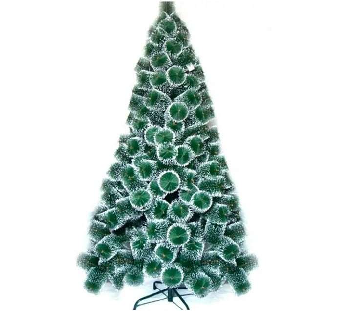 1.8m Christmas Tree (Green with white tips), Artificial Pine, not plastic, steel stand