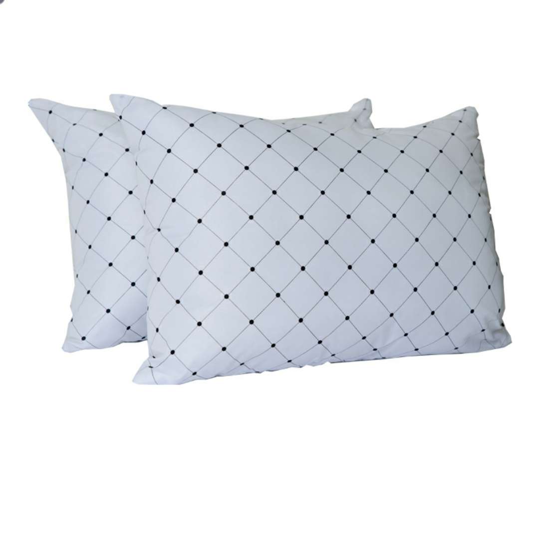 2-Pack 100% Polyester Pillows, Fibre fill, Durable, Washable, Naturally Siliconised Silk