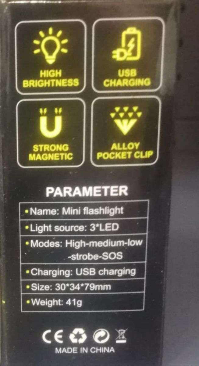 3 Eyed Monster Strong Magnetic Powerful Rechargeable Flashlight, 5 Modes, Waterproof