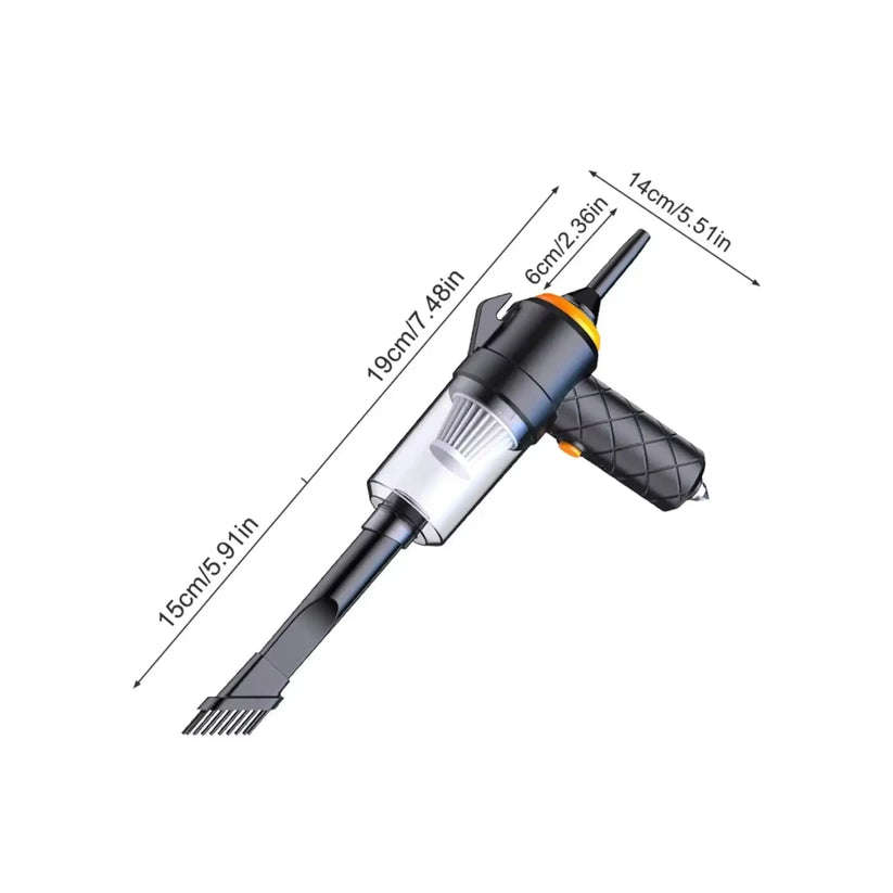 6000Pa High-Power Car Vacuum Cleaner with seat belt Cutter and Safety Hammer Portable, Rechargeable