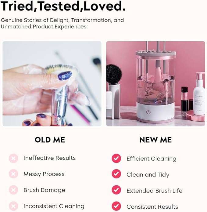 3in1 Automatic Makeup Brush Cleaner Machine with USB Cable, Spinning Electric Makeup Brush Cleaner