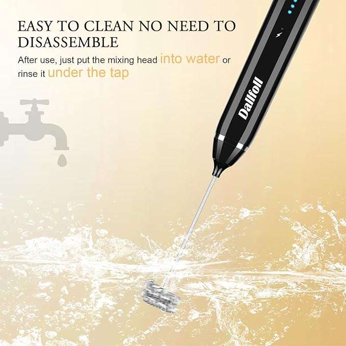 Handheld 1200mAh USB Rechargeable Electric Foam Maker, 3 Speeds with 2 Whisks, Powerful and Fast