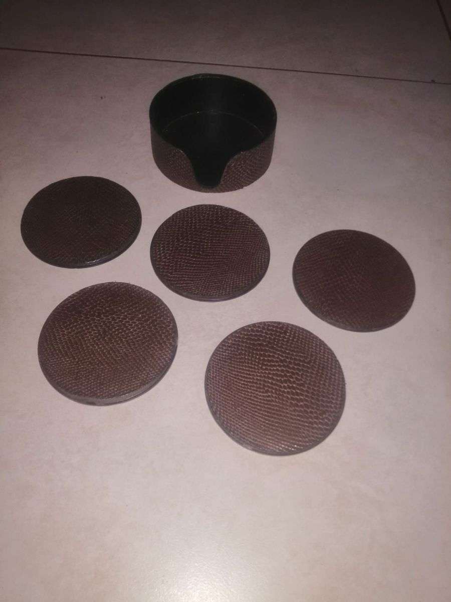 6pc Handmade Leather Coasters, As per photos