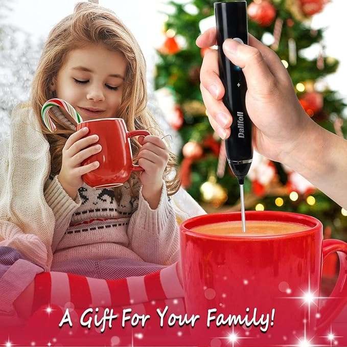 Handheld 1200mAh USB Rechargeable Electric Foam Maker, 3 Speeds with 2 Whisks, Powerful and Fast