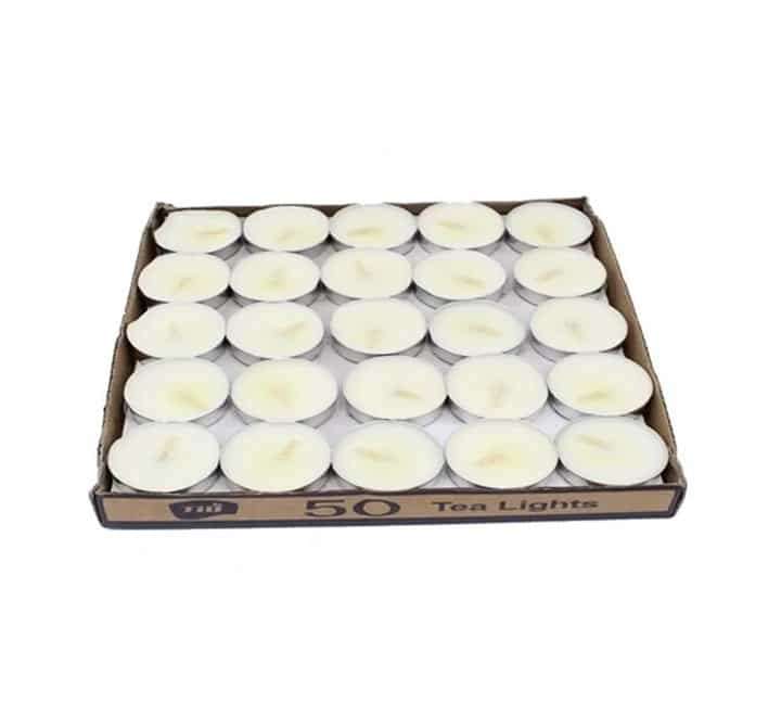 50 Pack White Tea Light Candles