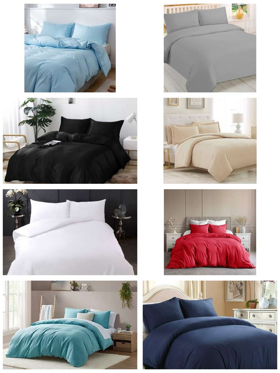 Duvet cover set plain - various colours available - Queen size, micro fiber