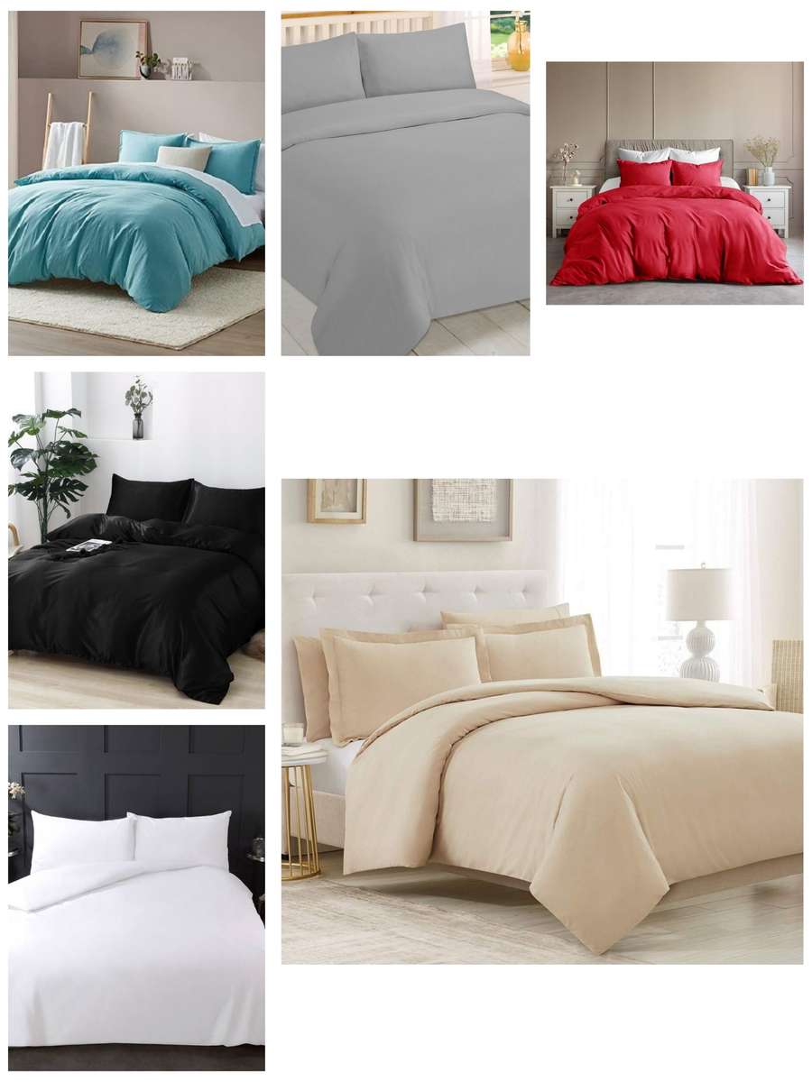 Duvet cover set plain - various colours available - Queen size, micro fiber