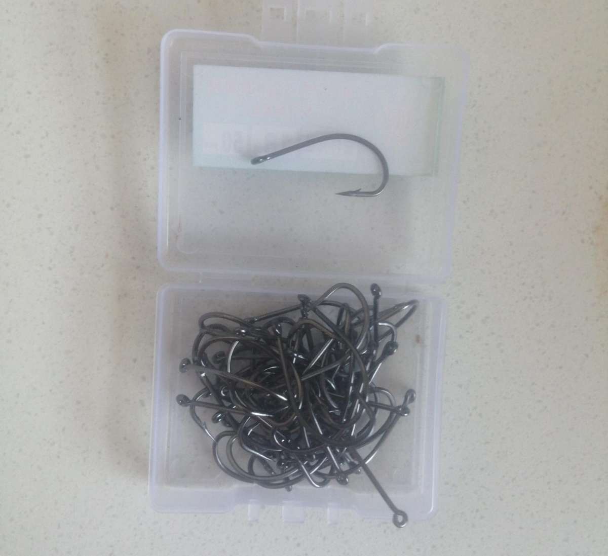 Box High Carbon Steel Fishing Hooks, Choose Between 60Pc Size 17, 50Pc Size 18, or 40Pc Size 19