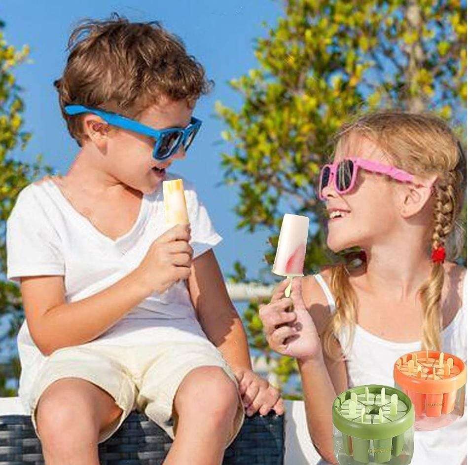 Reusable Popsicle Ice-Cream Stick Mold, 8 holes and 8 reusable sticks, 2 Colors available