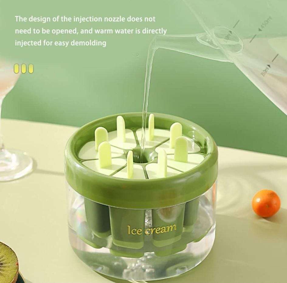 Reusable Popsicle Ice-Cream Stick Mold, 8 holes and 8 reusable sticks, 2 Colors available