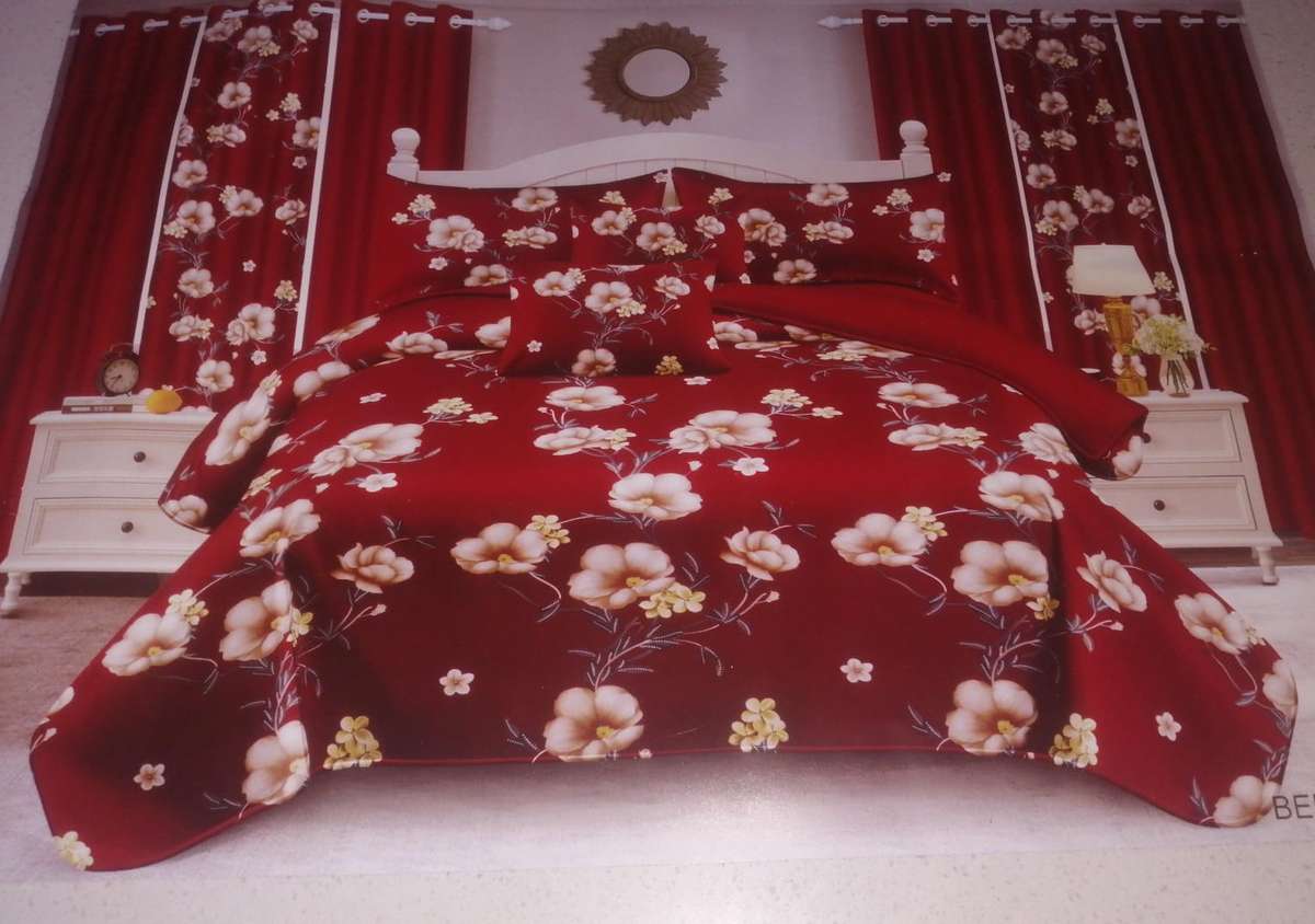 5pc Queen Set Bedspread , with 2 standard + 2 continental pillow cases